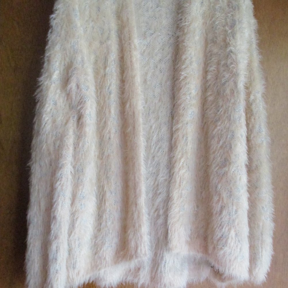 Sweater/Open Front/Soft Apricot w/Silver Underlay
